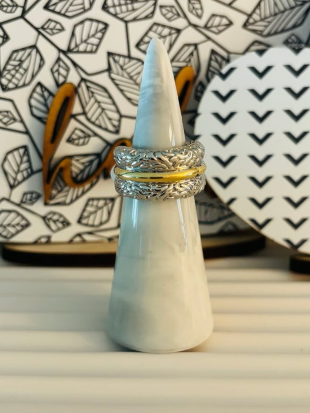 Boutique Mixed Metal Ring - Size 7